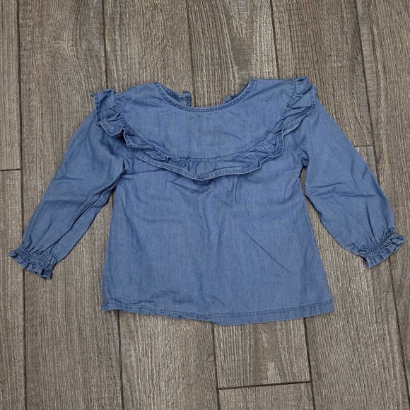 Denim shirt/floral pant set - Picture 2 of 7